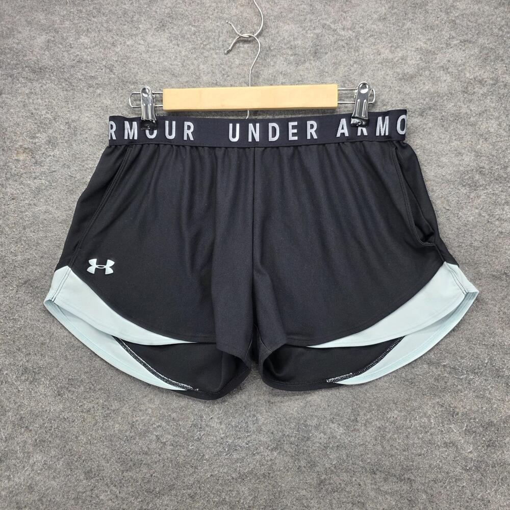 Under Armour Shorts Womens L Black 3 In Lined Running Athletic HeatGear